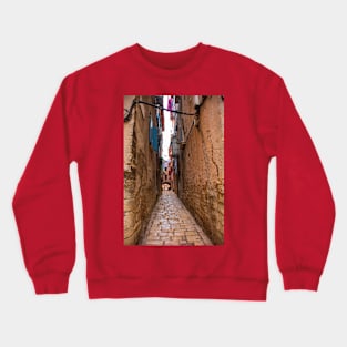 Back Street in Rovinj Old Town, Croatia Crewneck Sweatshirt